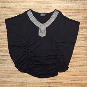 Black‎ Embellished Women's Top